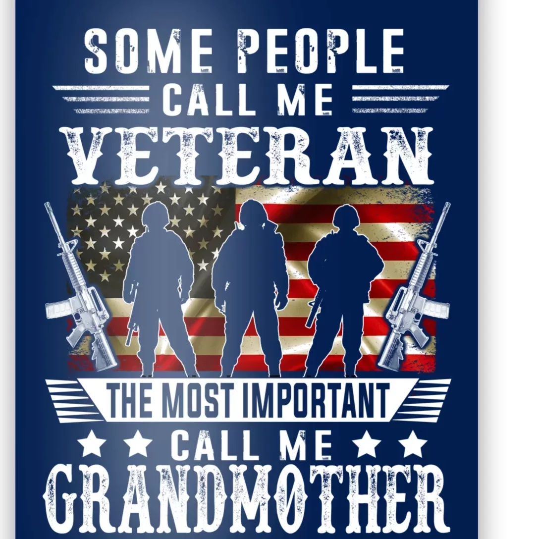 Proud Grandmother Veteran American Flag Gifts Veterans Day Poster