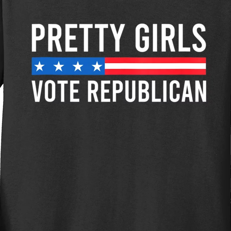 Pretty Girl Vote Republican Kids Long Sleeve Shirt