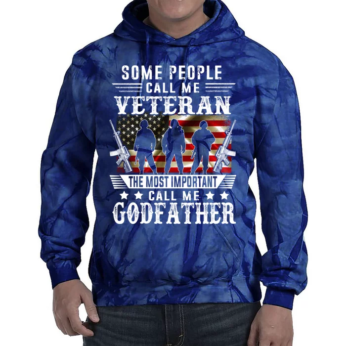 Proud Godfather Veteran American Flag Gifts VeteranS Day Tie Dye Hoodie