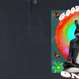 Positive, Good Vibes With A Meditating Rabbit Softstyle Adult Sport Polo