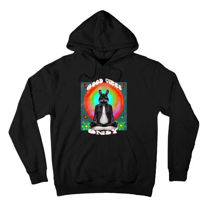 Positive, Good Vibes With A Meditating Rabbit Tall Hoodie