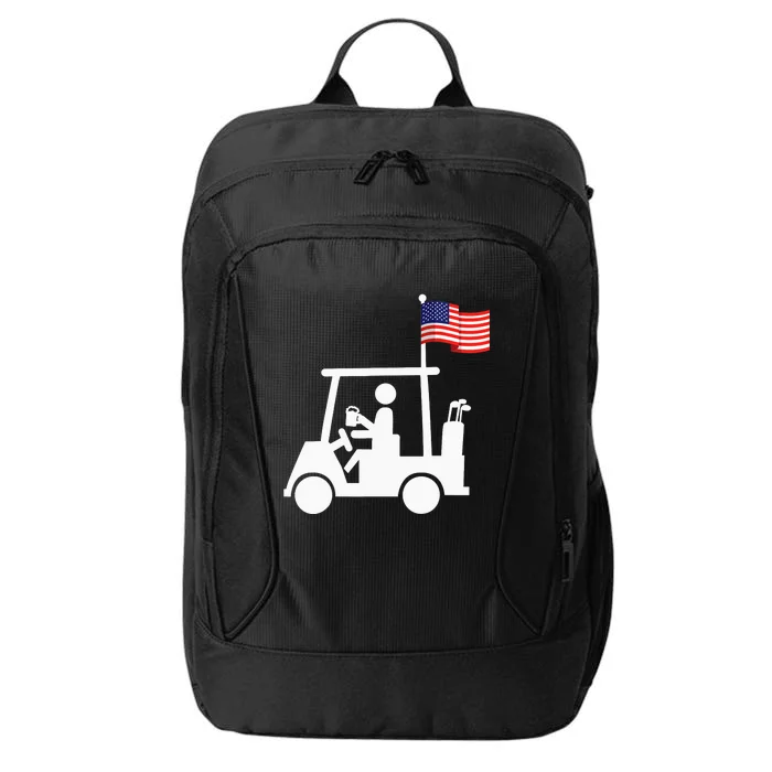 Patriotic Golf Wear USA Strong Golf Cart City Backpack