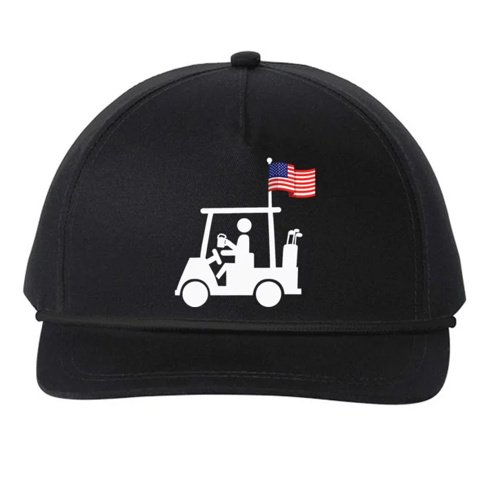 Patriotic Golf Wear USA Strong Golf Cart Snapback Five-Panel Rope Hat