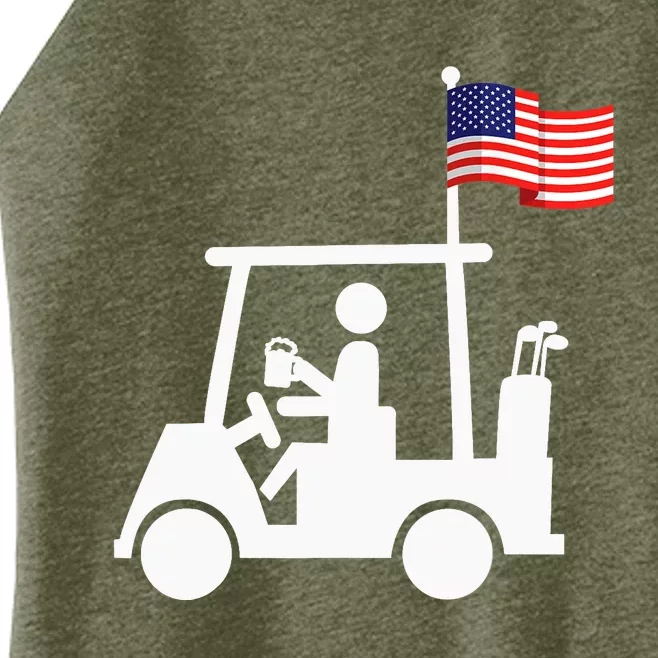 Patriotic Golf Wear USA Strong Golf Cart Women’s Perfect Tri Rocker Tank