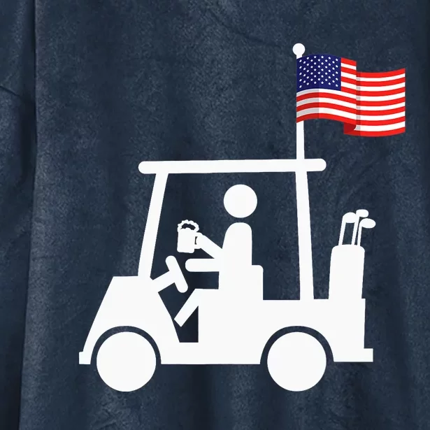 Patriotic Golf Wear USA Strong Golf Cart Hooded Wearable Blanket