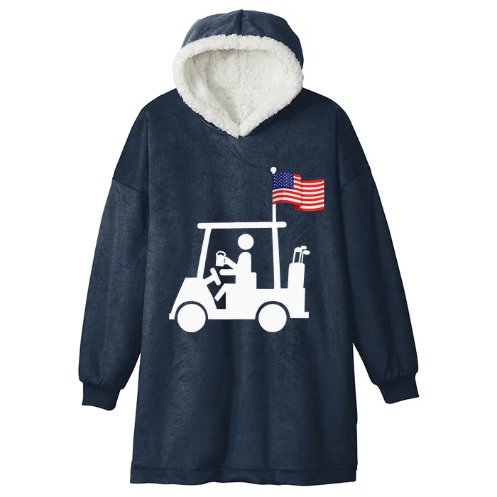 Patriotic Golf Wear USA Strong Golf Cart Hooded Wearable Blanket