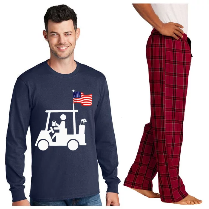 Patriotic Golf Wear USA Strong Golf Cart Long Sleeve Pajama Set