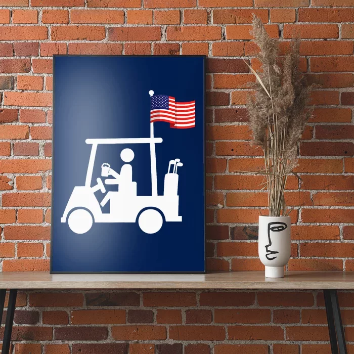 Patriotic Golf Wear USA Strong Golf Cart Poster