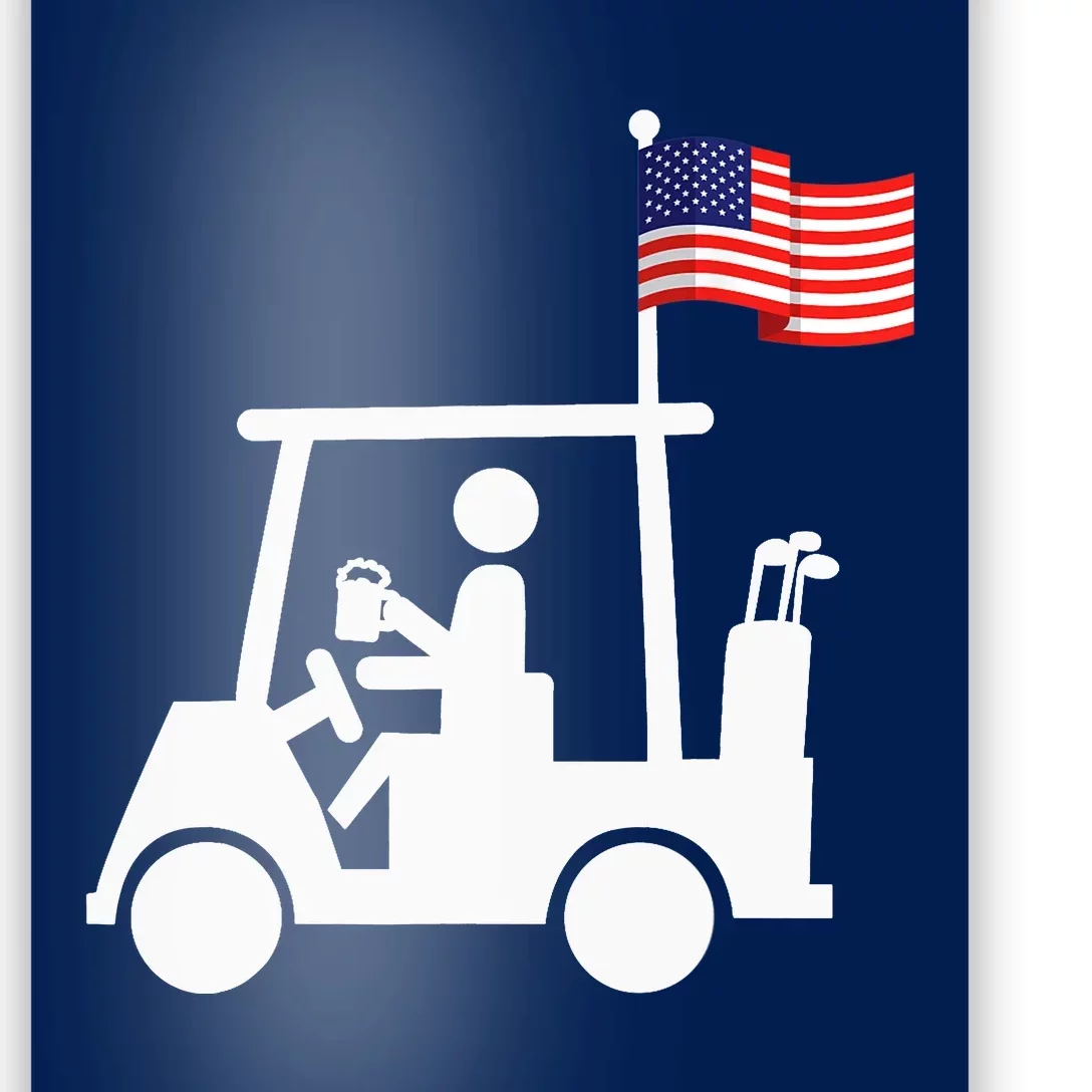 Patriotic Golf Wear USA Strong Golf Cart Poster