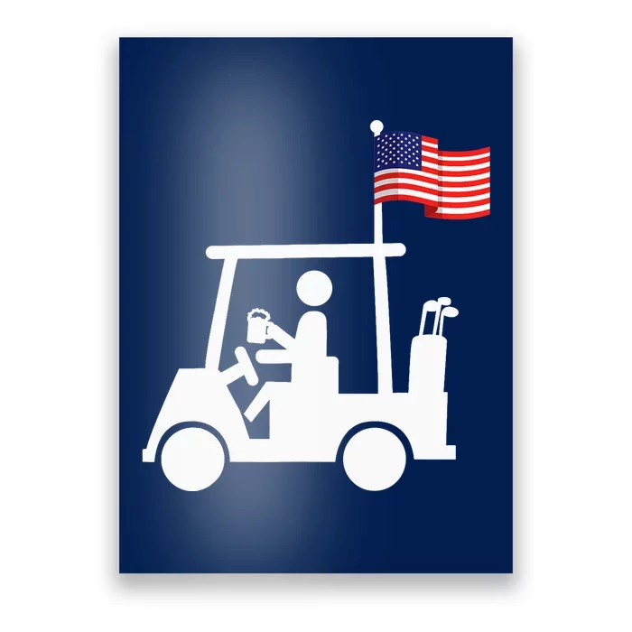 Patriotic Golf Wear USA Strong Golf Cart Poster