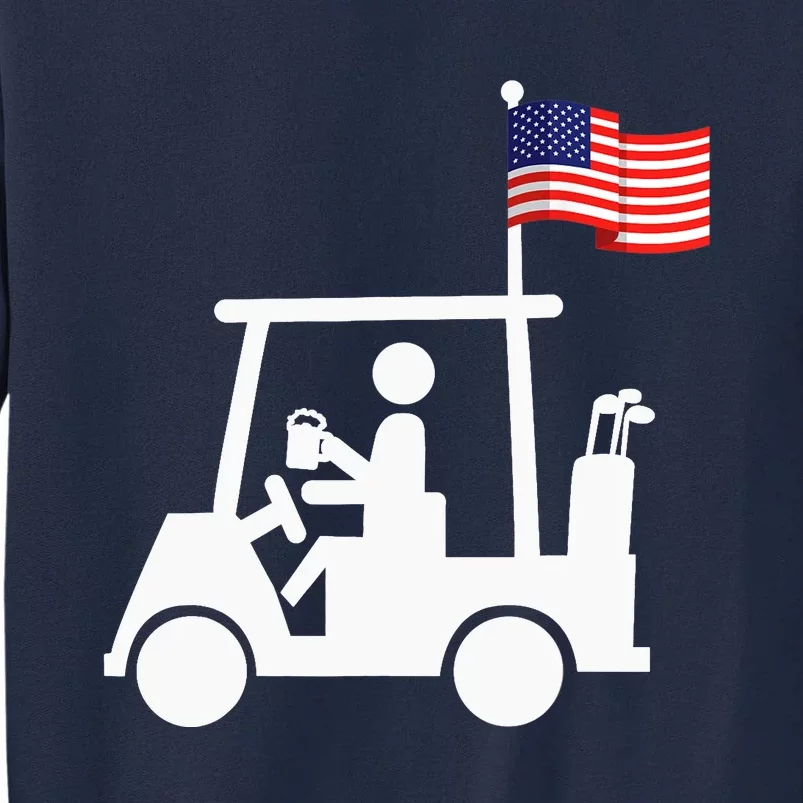 Patriotic Golf Wear USA Strong Golf Cart Tall Sweatshirt