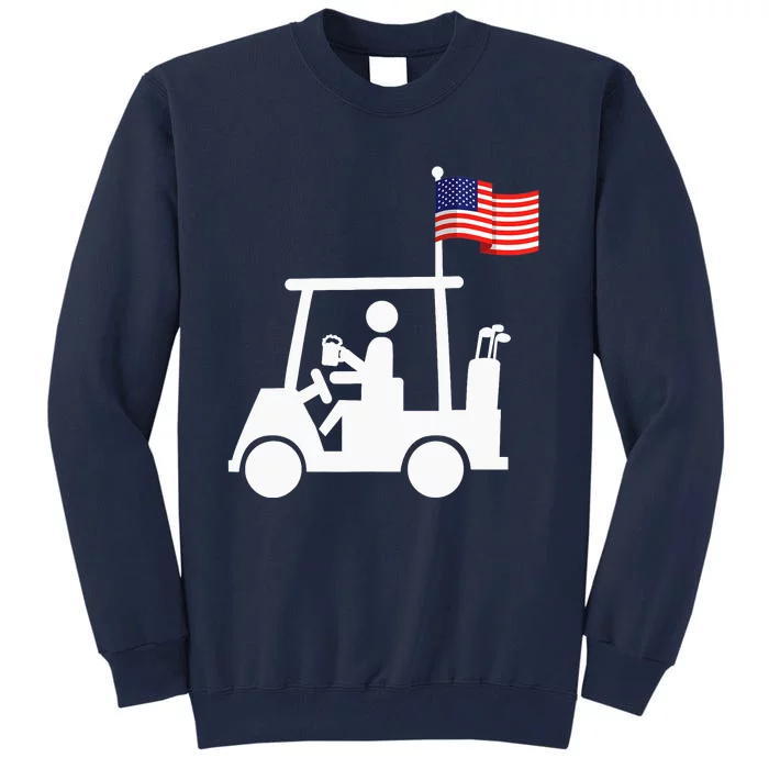 Patriotic Golf Wear USA Strong Golf Cart Tall Sweatshirt