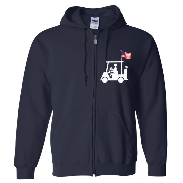 Patriotic Golf Wear USA Strong Golf Cart Full Zip Hoodie