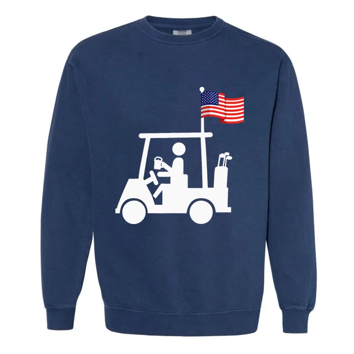 Patriotic Golf Wear USA Strong Golf Cart Garment-Dyed Sweatshirt