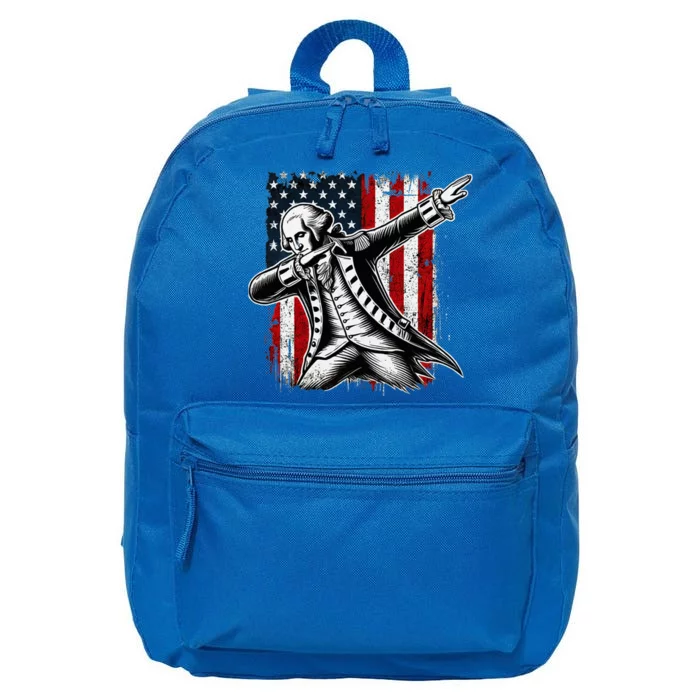 Patriotic George Washington Dabbing 16 in Basic Backpack