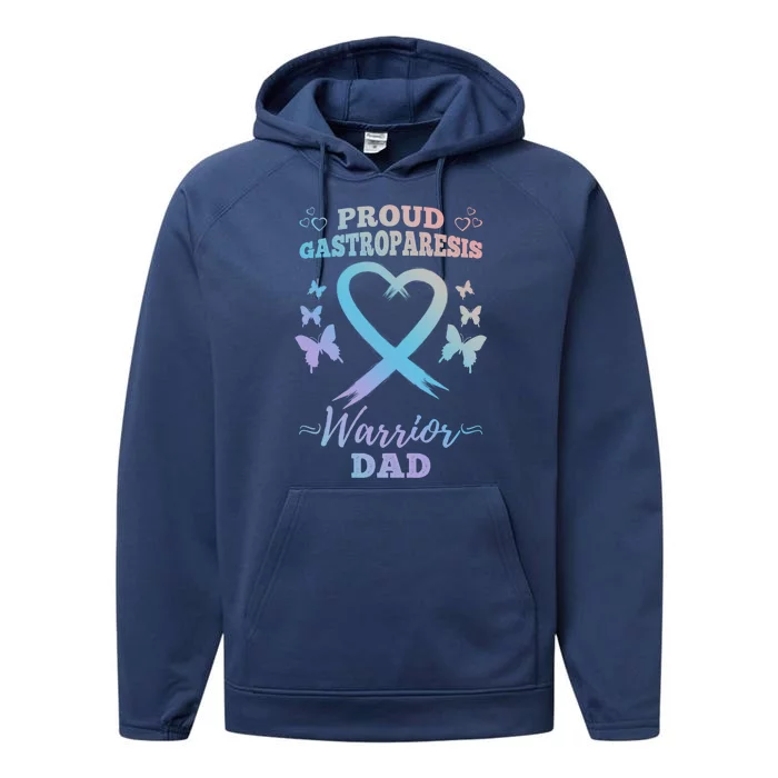 Proud Gastroparesis Warrior Dad Gastroparesis Awareness Gift Performance Fleece Hoodie