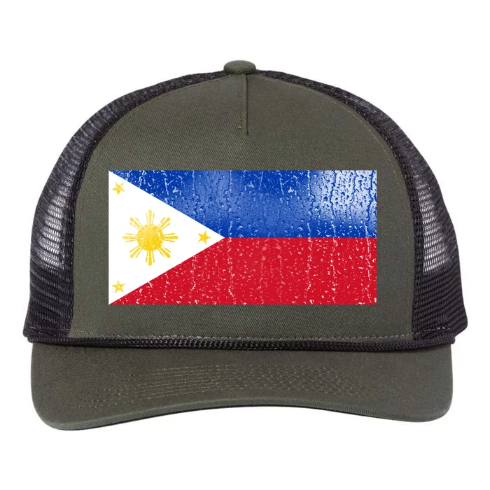 Philippines Glass Water Flag Retro Rope Trucker Hat Cap