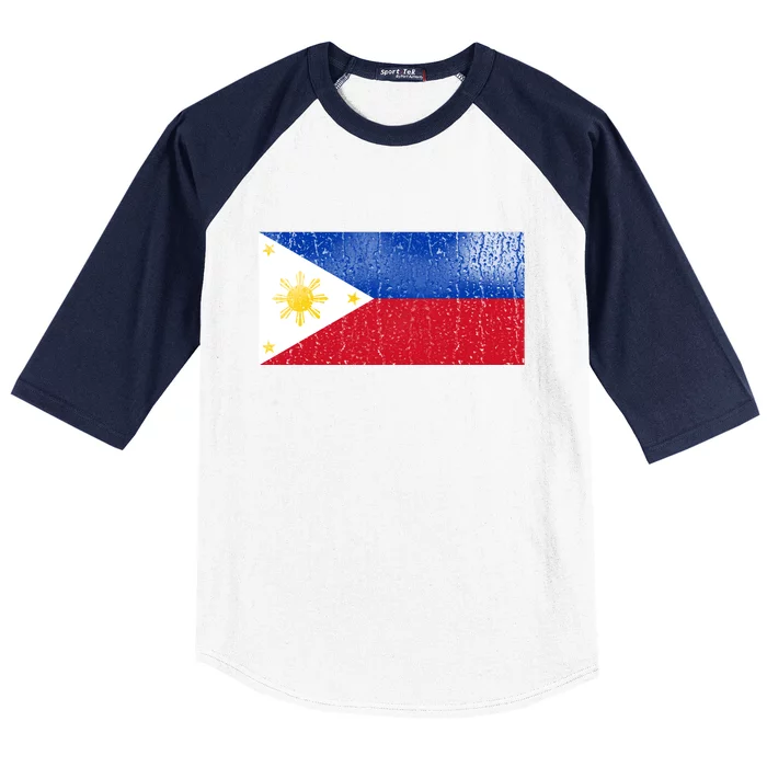 Philippines Glass Water Flag Baseball Sleeve Shirt