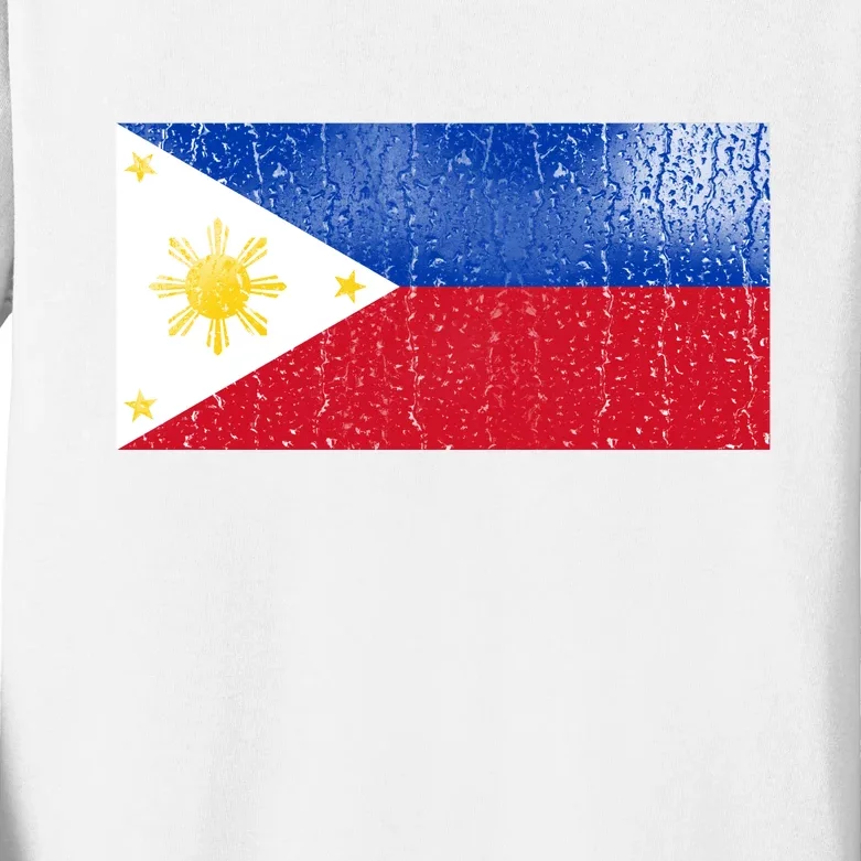 Philippines Glass Water Flag Kids Long Sleeve Shirt