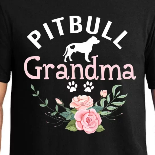 Pitbull Grandma Womens Mom Pitbull Dog Lover Christmas Pajama Set