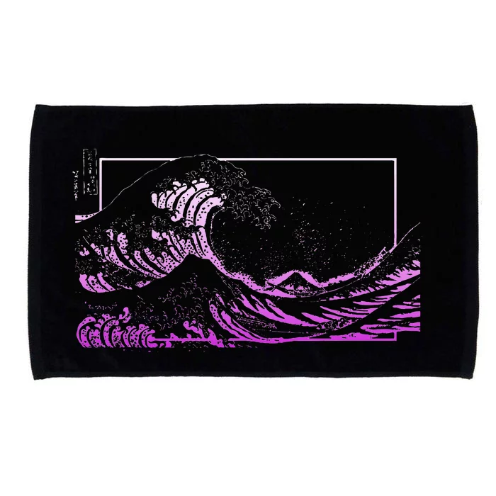 Purple Great Wave off Kanagawa Purple Color Microfiber Hand Towel