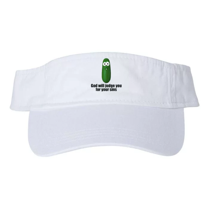 Pickle God Will Judge You For Your Sins Valucap Bio-Washed Visor