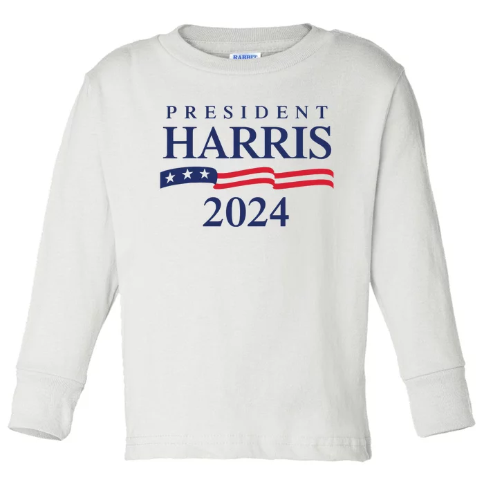 President Harris 2024 Toddler Long Sleeve Shirt