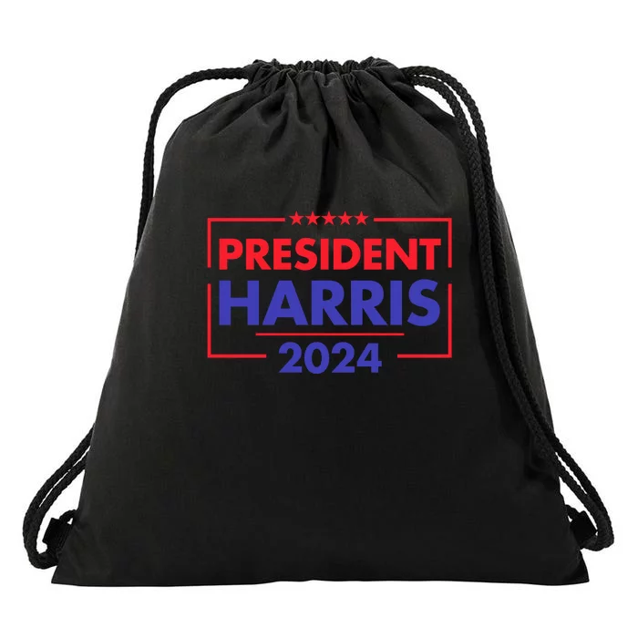 President Harris 2024 Slogan Graphic Drawstring Bag