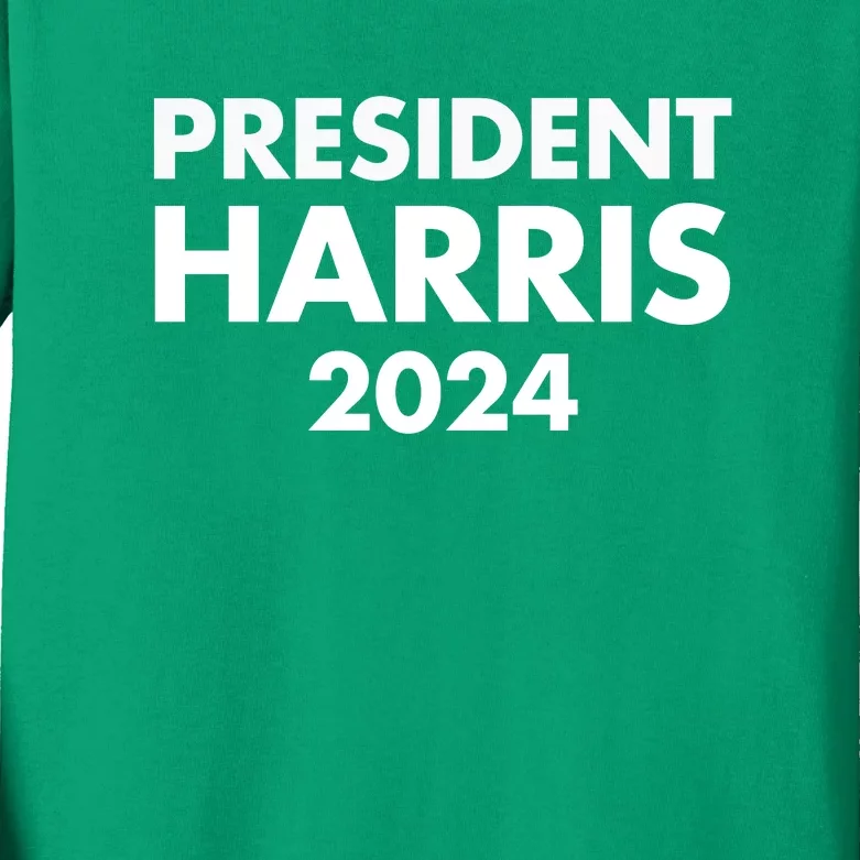 President Harris 2024 Kids Long Sleeve Shirt