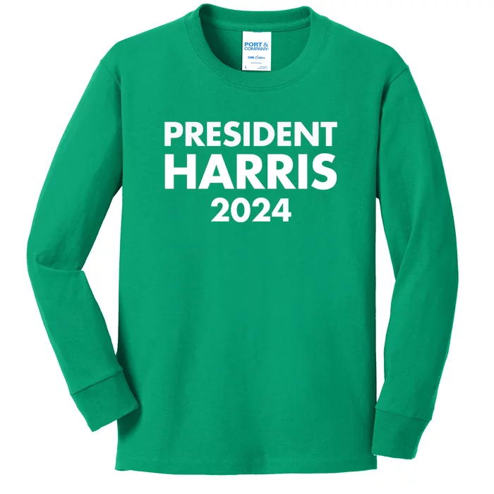 President Harris 2024 Kids Long Sleeve Shirt