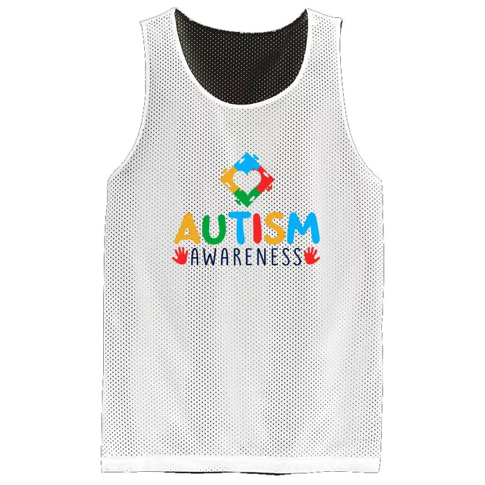 Puzzle Heart Autism Awareness Month Gift Mesh Reversible Basketball Jersey Tank