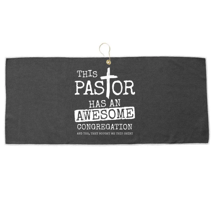 Pastor Has Awesome Congregation Church Christian Pastor Large Microfiber Waffle Golf Towel