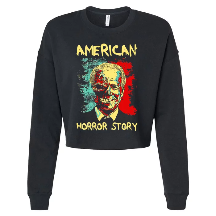 President Horror American Zombie Story Halloween Cropped Pullover Crew