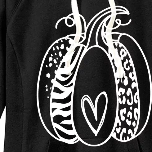 Pumpkin Heart Animal Print Cute Women's Fleece Hoodie