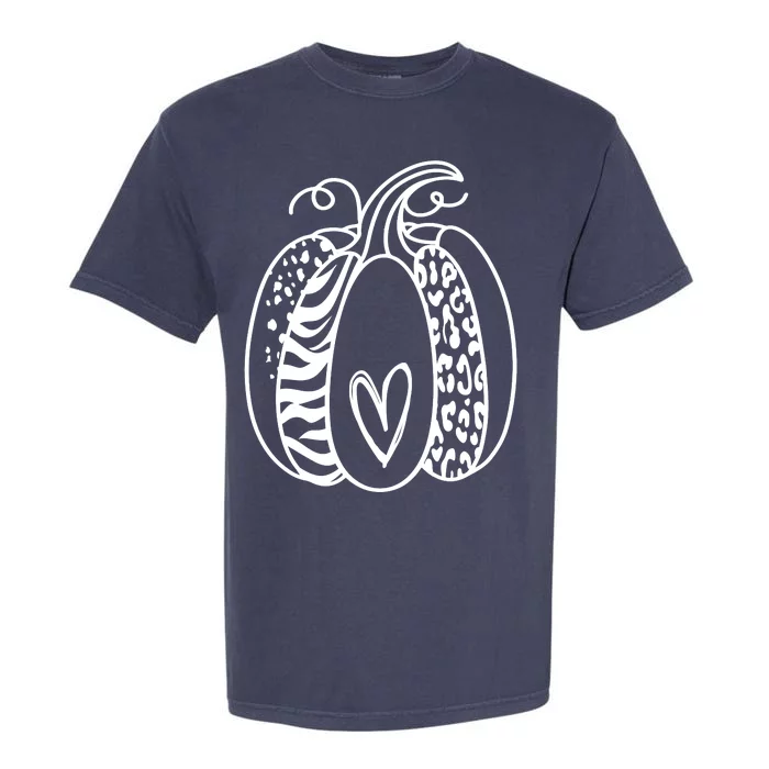 Pumpkin Heart Animal Print Cute Garment-Dyed Heavyweight T-Shirt