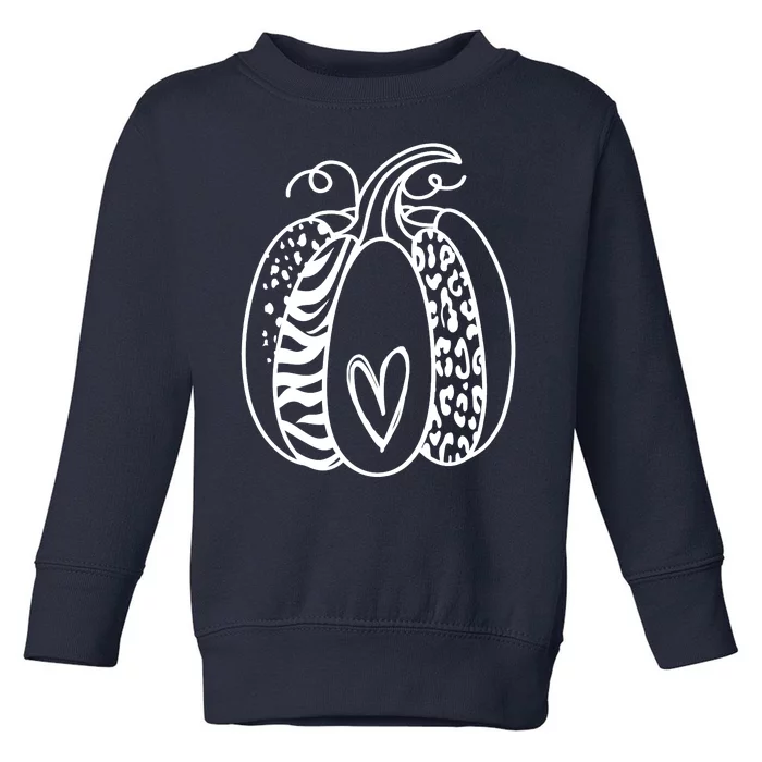 Pumpkin Heart Animal Print Cute Toddler Sweatshirt