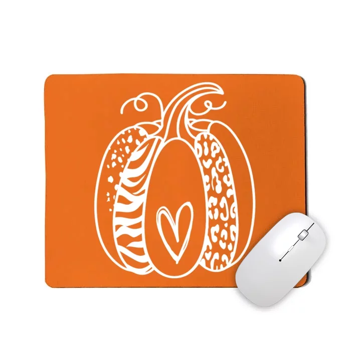 Pumpkin Heart Animal Print Cute Mousepad