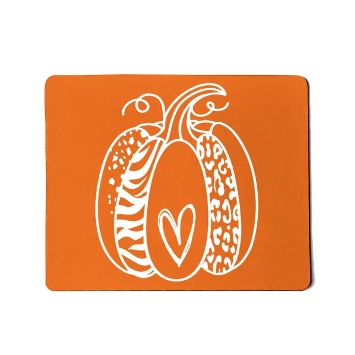 Pumpkin Heart Animal Print Cute Mousepad