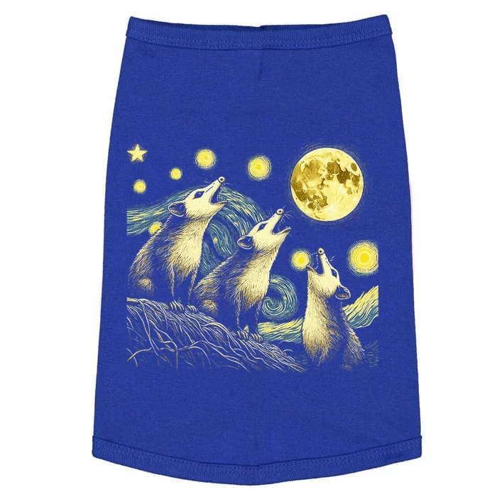 Possums Howling At Full Moon Starry Night Opossum Doggie Tank