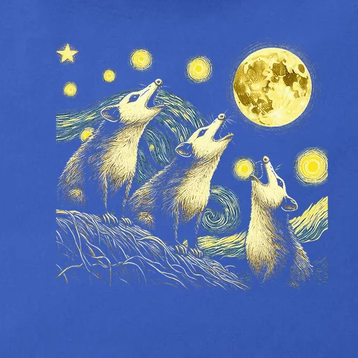 Possums Howling At Full Moon Starry Night Opossum Zip Tote Bag