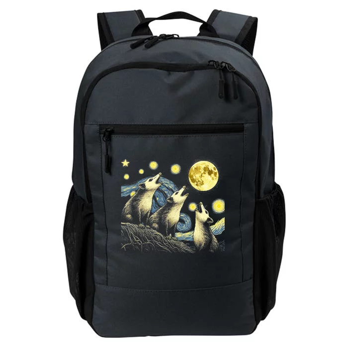 Possums Howling At Full Moon Starry Night Opossum Daily Commute Backpack