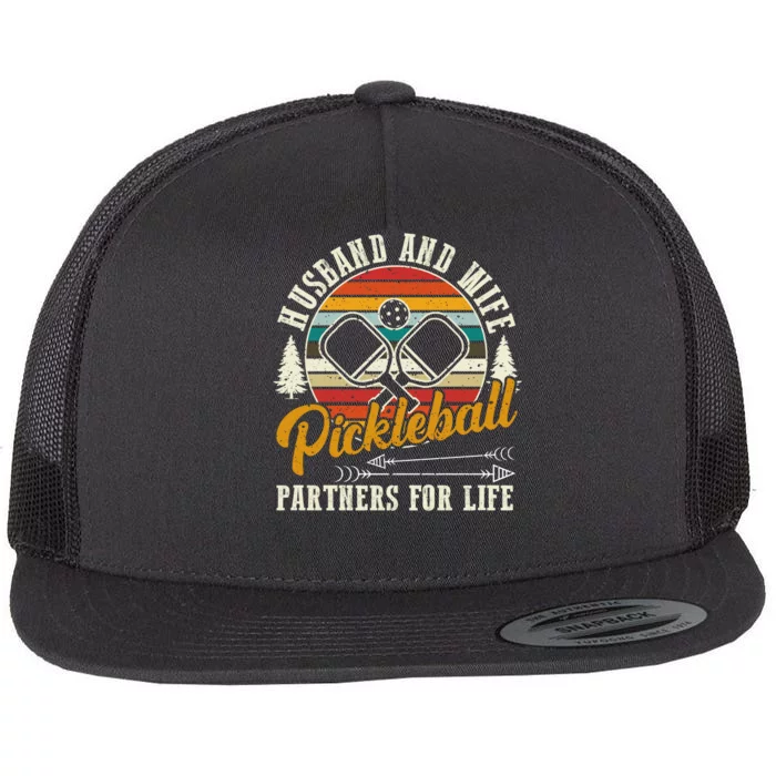 Pickleball Husband And Wife Flat Bill Trucker Hat