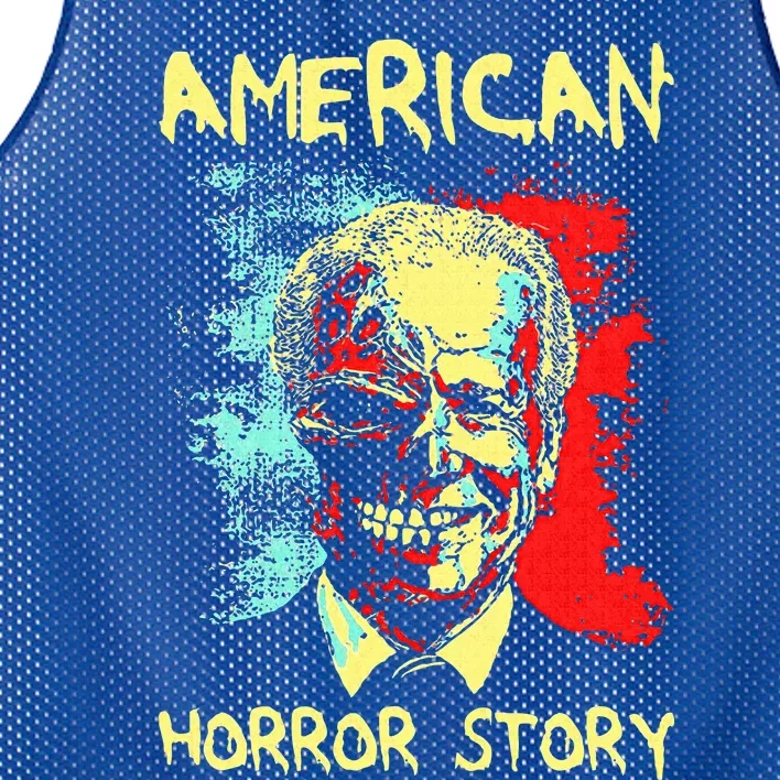 President Horror American Zombie Story Halloween Biden 2024 Mesh Reversible Basketball Jersey Tank