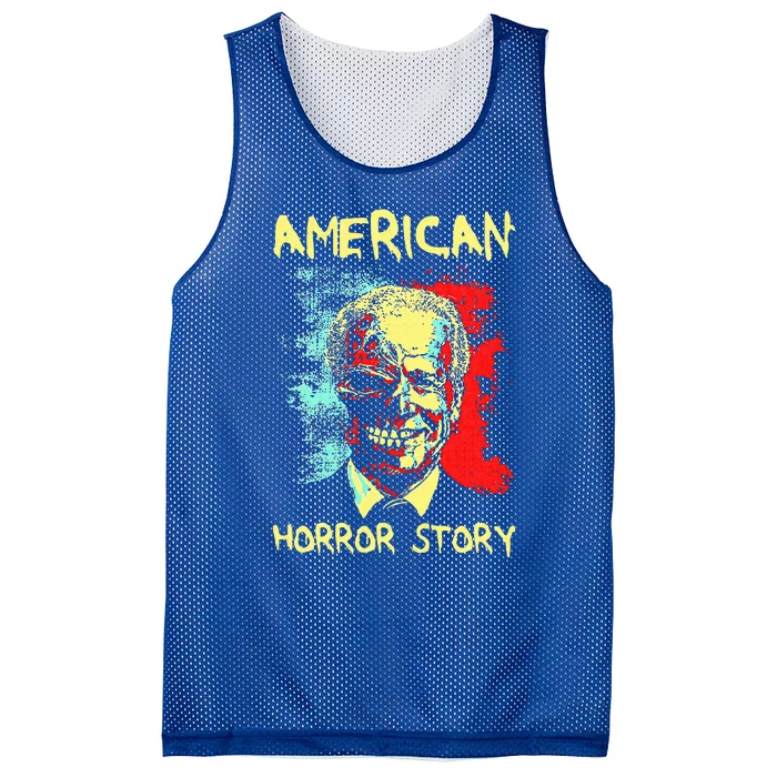 President Horror American Zombie Story Halloween Biden 2024 Mesh Reversible Basketball Jersey Tank