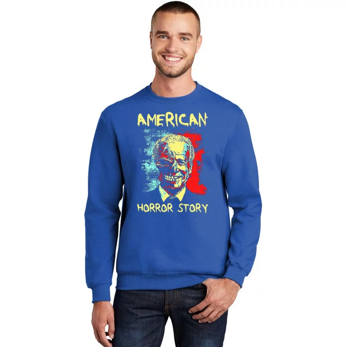 President Horror American Zombie Story Halloween Biden 2024 Tall Sweatshirt