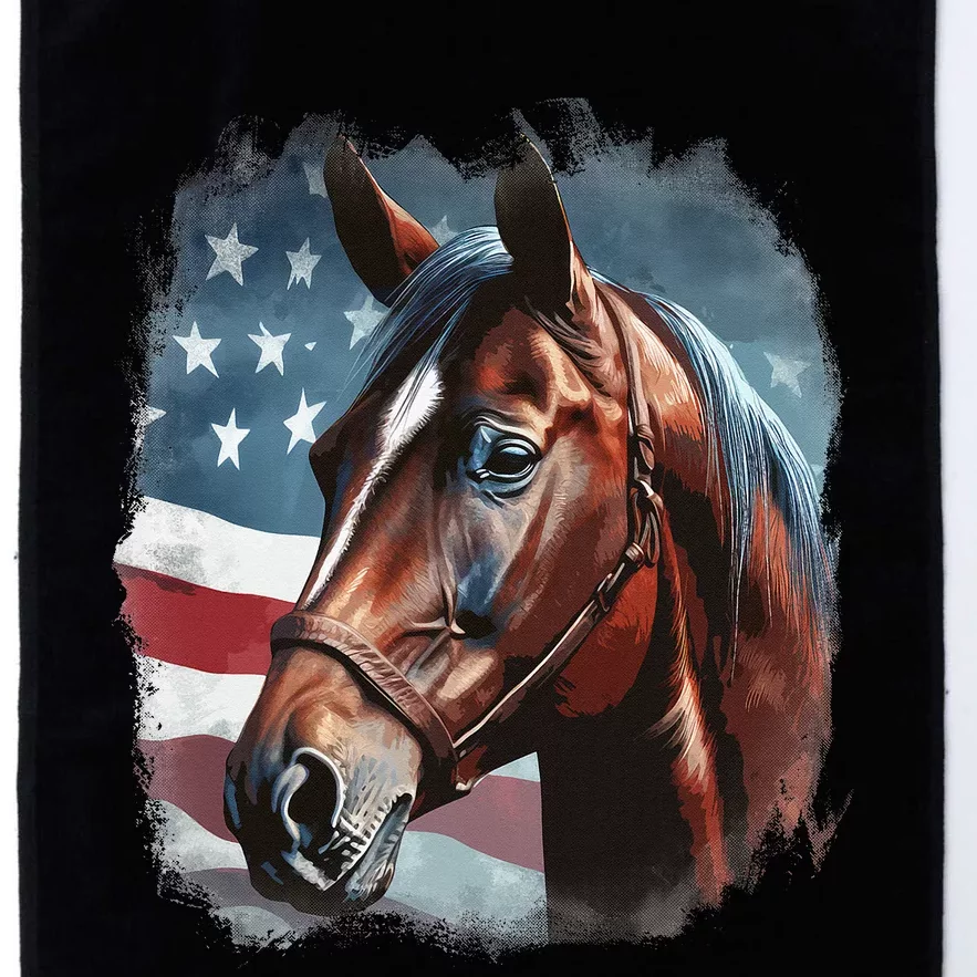 Patriotic Horse American Flag Horseback Riding Platinum Collection Golf Towel