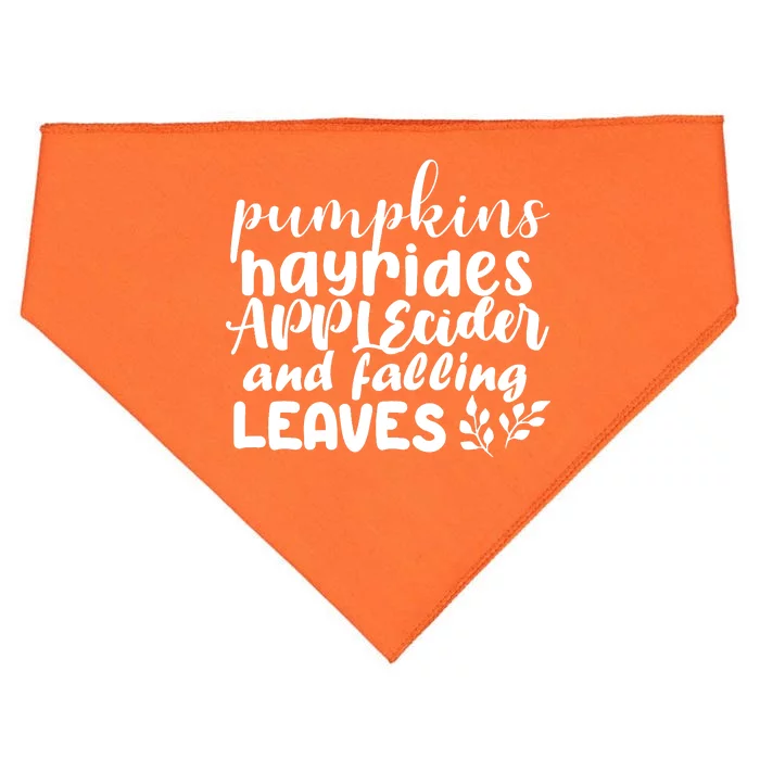 Pumpkins Hayrides Apple Cider And Falling Leaves USA-Made Doggie Bandana