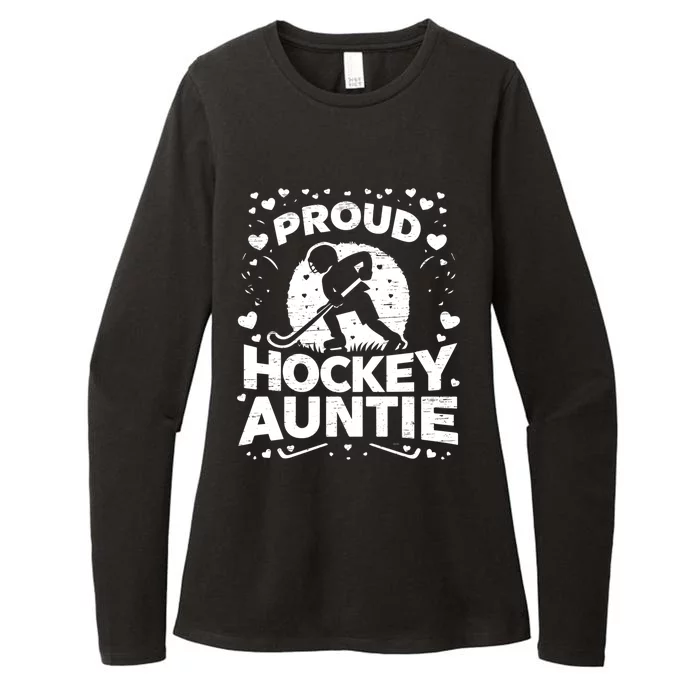 Proud Hockey Auntie Supportive Family Love Gift Womens CVC Long Sleeve Shirt