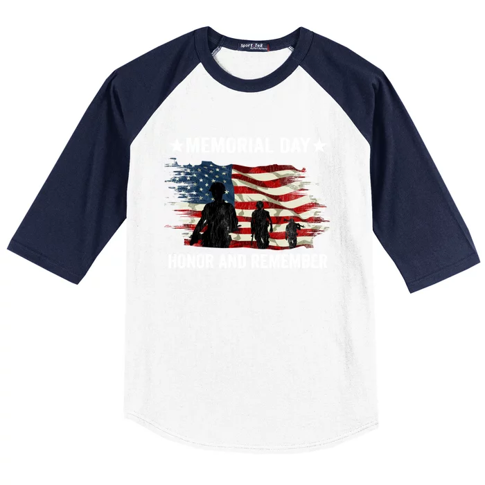 Patriot Honor And Remember Soldier Memorial Day Cute Gift Baseball Sleeve Shirt