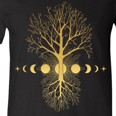 Phases Of The Moon Roots V-Neck T-Shirt